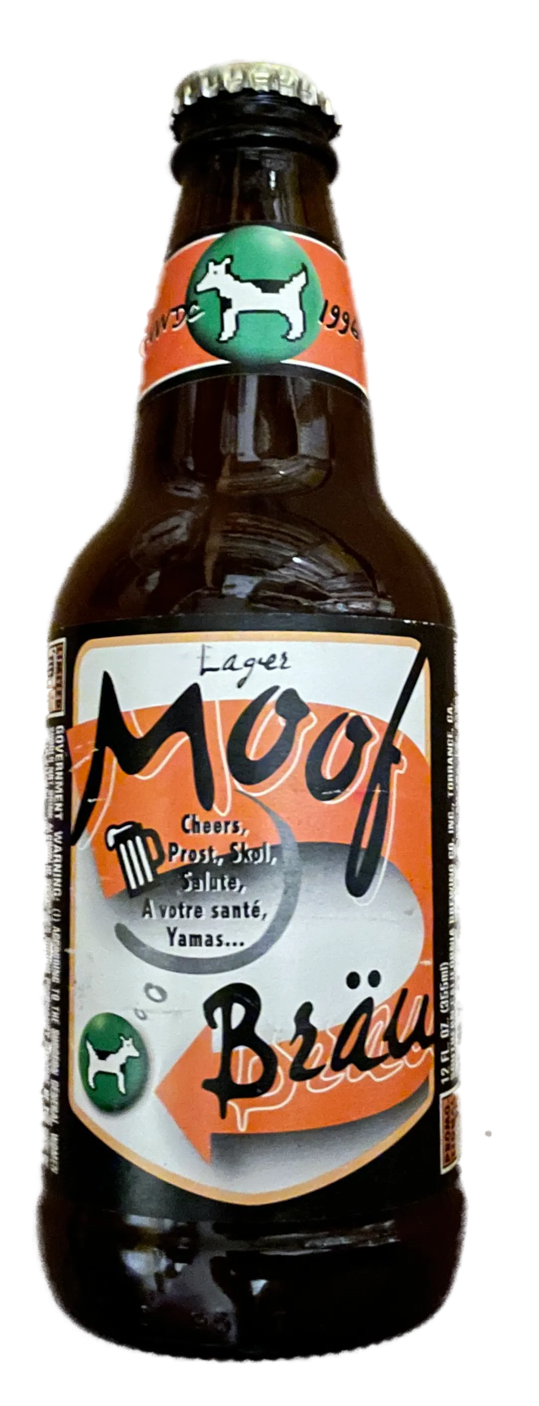 Ungeöffnete Moof-Bräu-Flasche