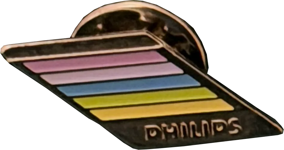 Philips Computer Ansteckpin mit farbigen Streifen