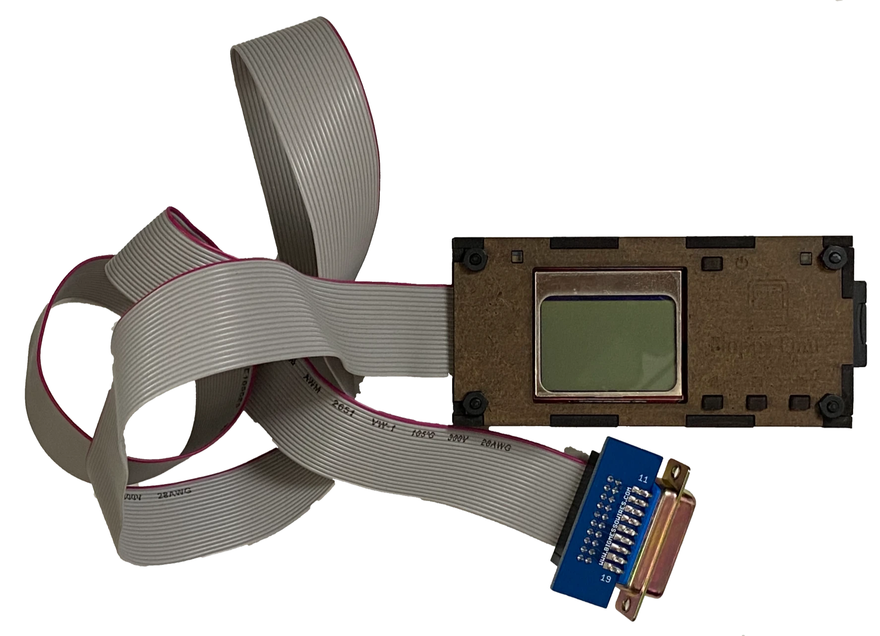 Floppy Emu Model A mit Flachbandkabel und DB-19-Adapter