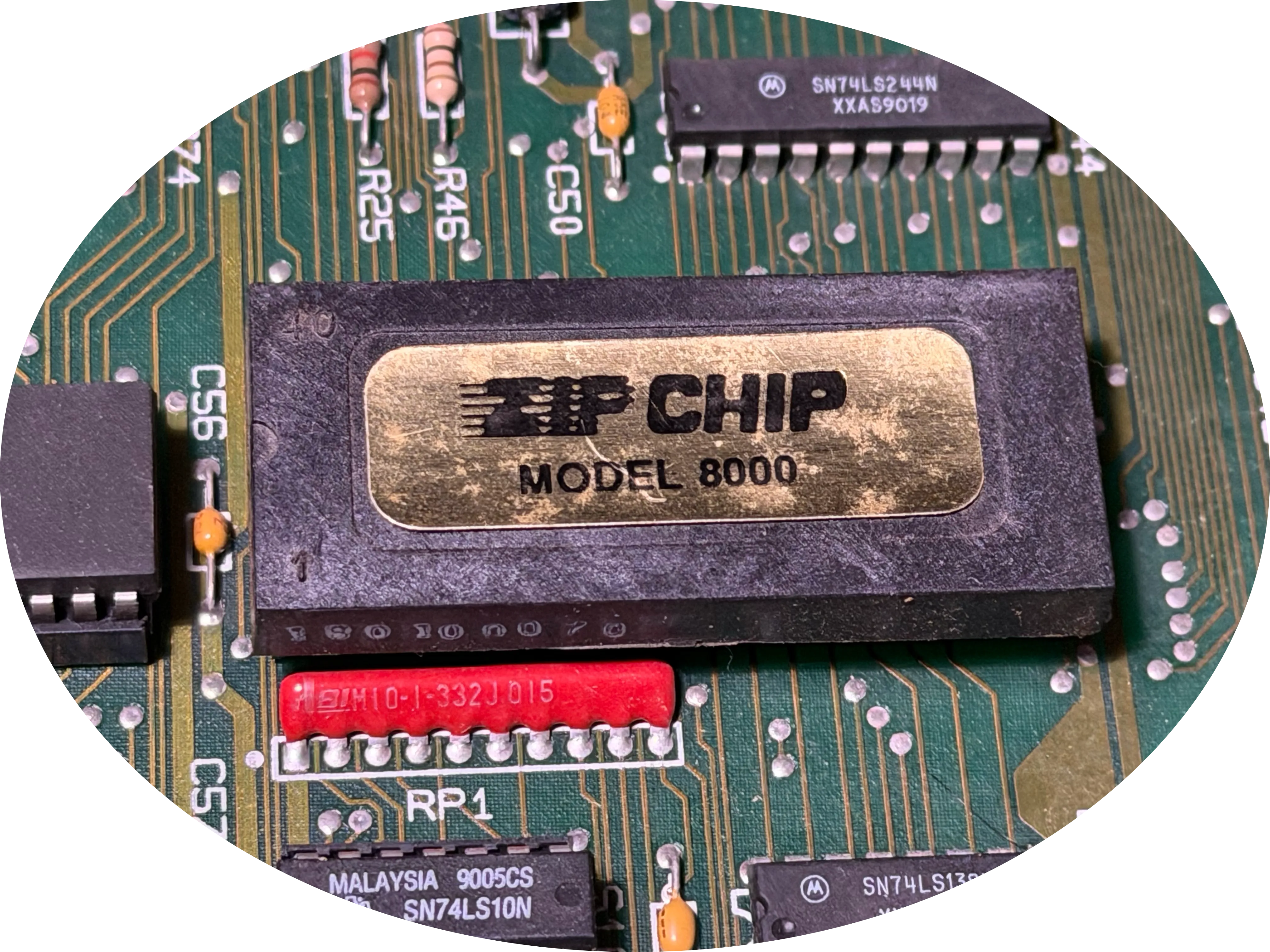 ZIP Chip Model 8000 im Prozessorsockel eines Apple //e