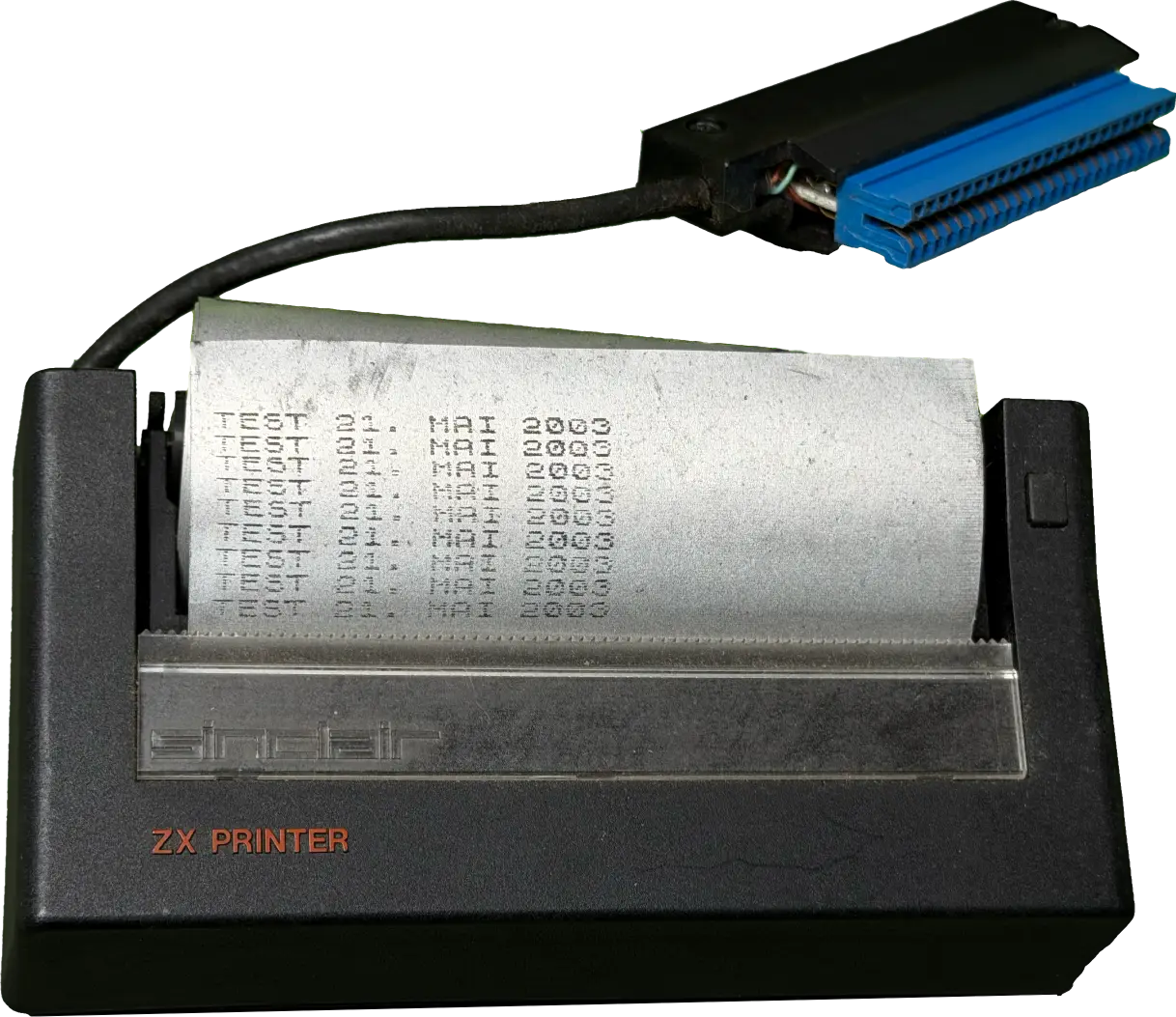 Sinclair ZX Printer mit Testausdruck