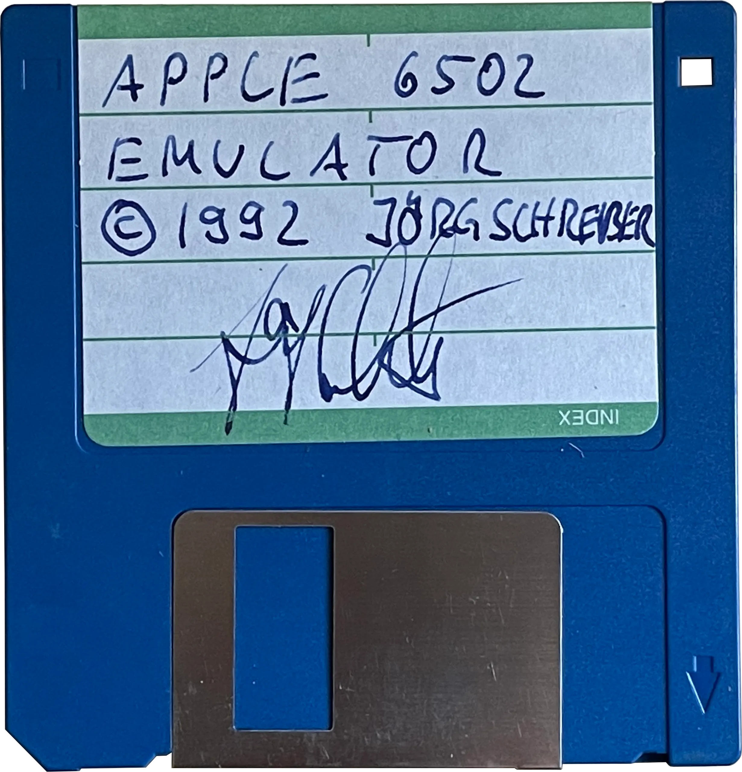 Eine der wenigen Verkaufsversionen des Apple 6502 Emulator von Jörg Schreiber, © 1992