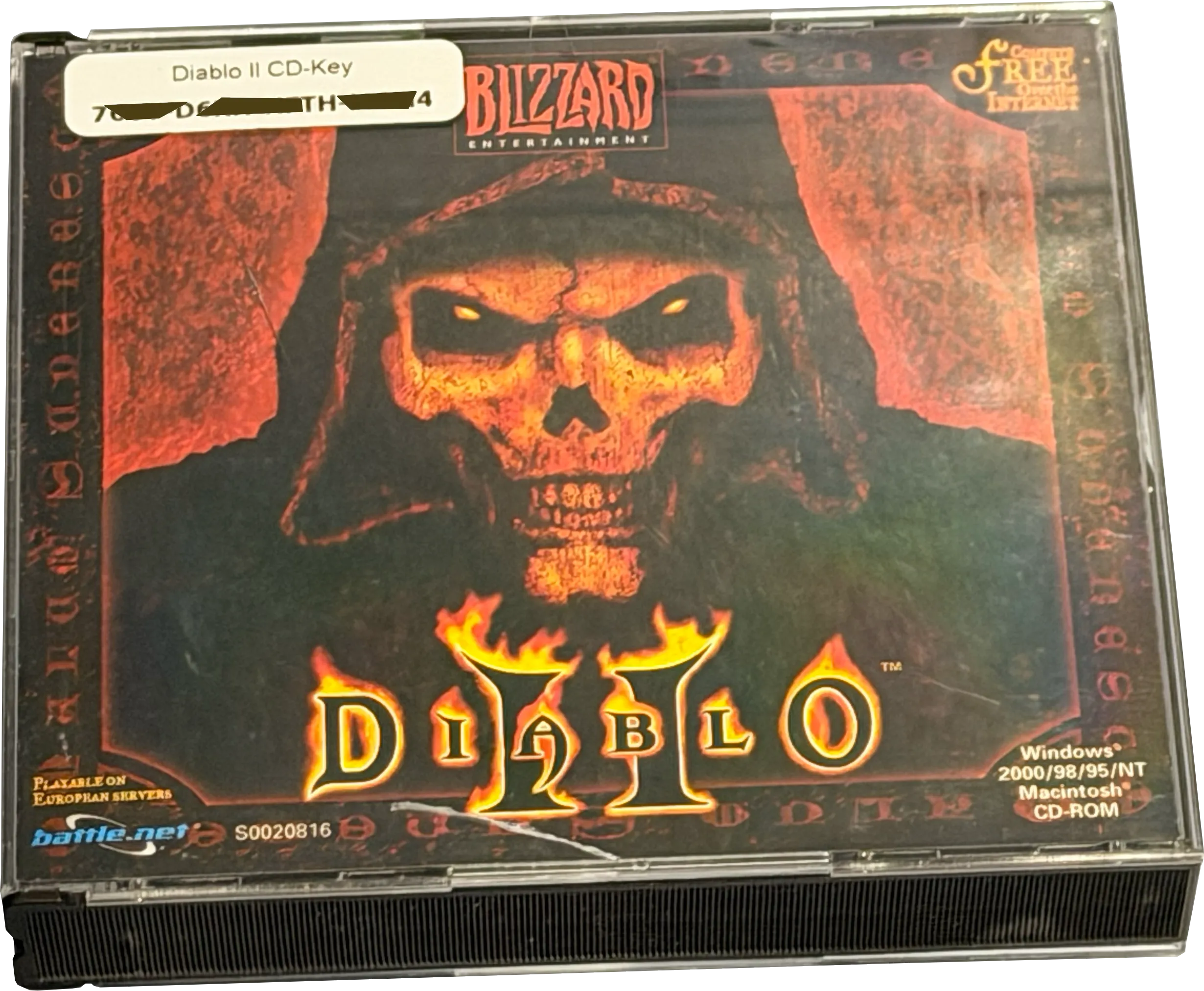 Diablo II – englische Mehrfach-CD-Ausgabe für Macintosh und Windows im geöffneten Jewel Case