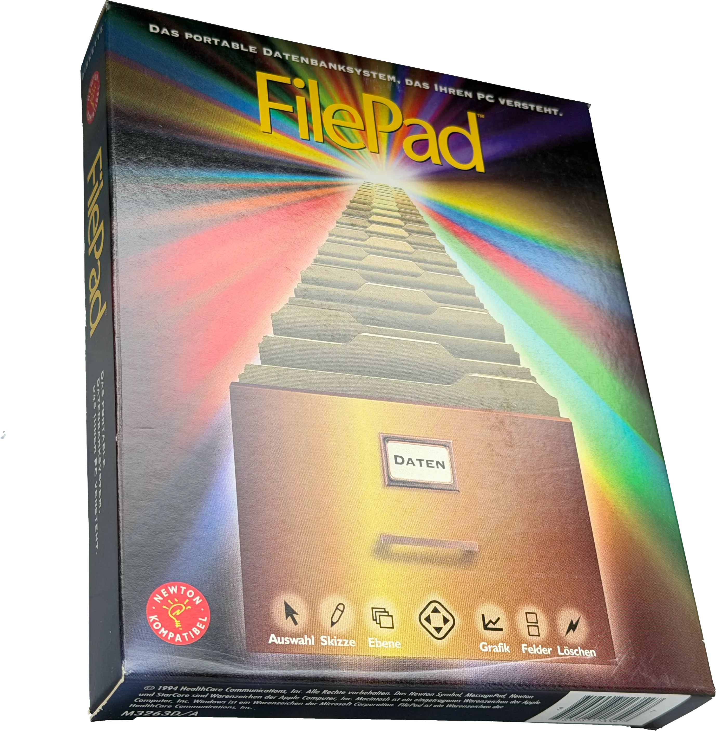 FilePad – deutsche Originalausgabe mit Handbuch, Addendum, Disketten und FilePad-Link-Dokumentation