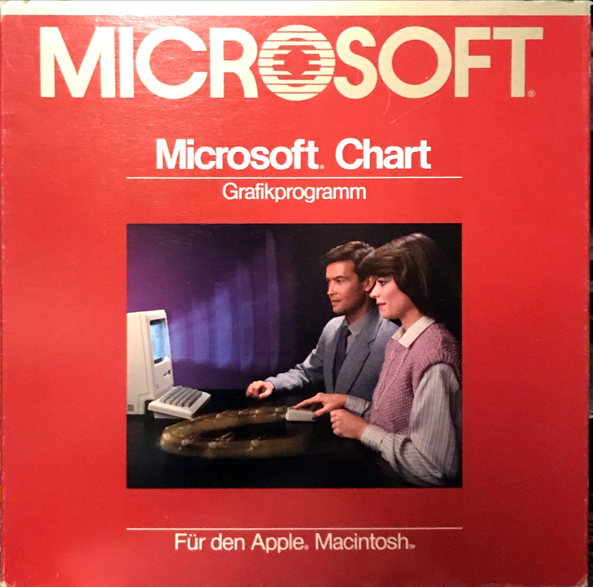 Deutsche Originalverpackung von Microsoft Chart für den Apple Macintosh
