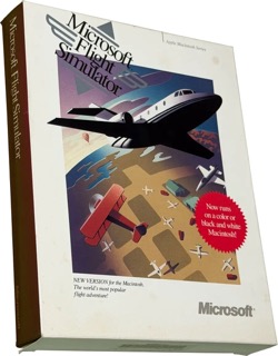 Originalverpackung von Microsoft Flight Simulator 4.0 für Macintosh