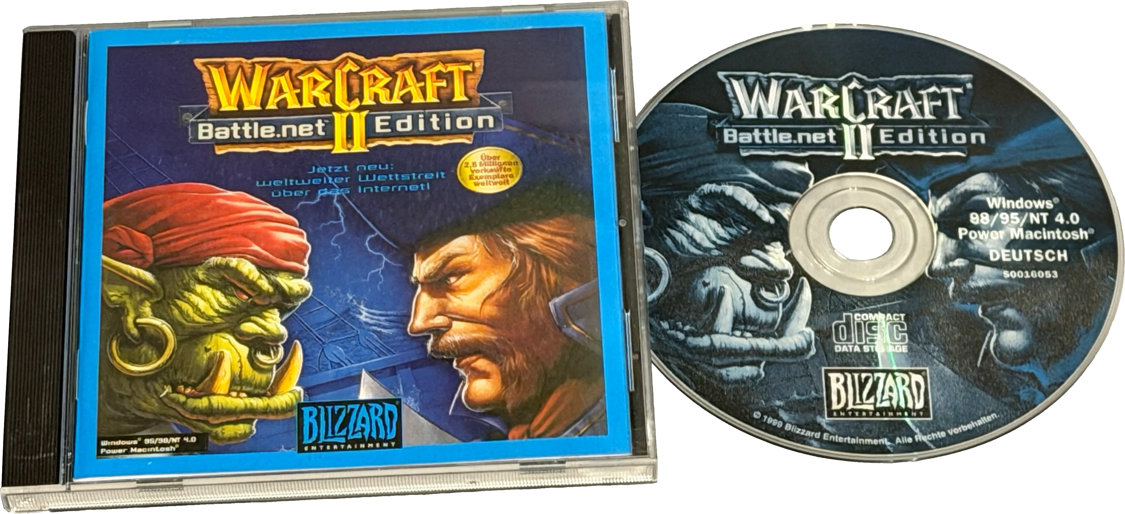Warcraft II: Battle.net Edition – deutsche Hybrid-CD-ROM für Power Macintosh und Windows mit Jewel Case