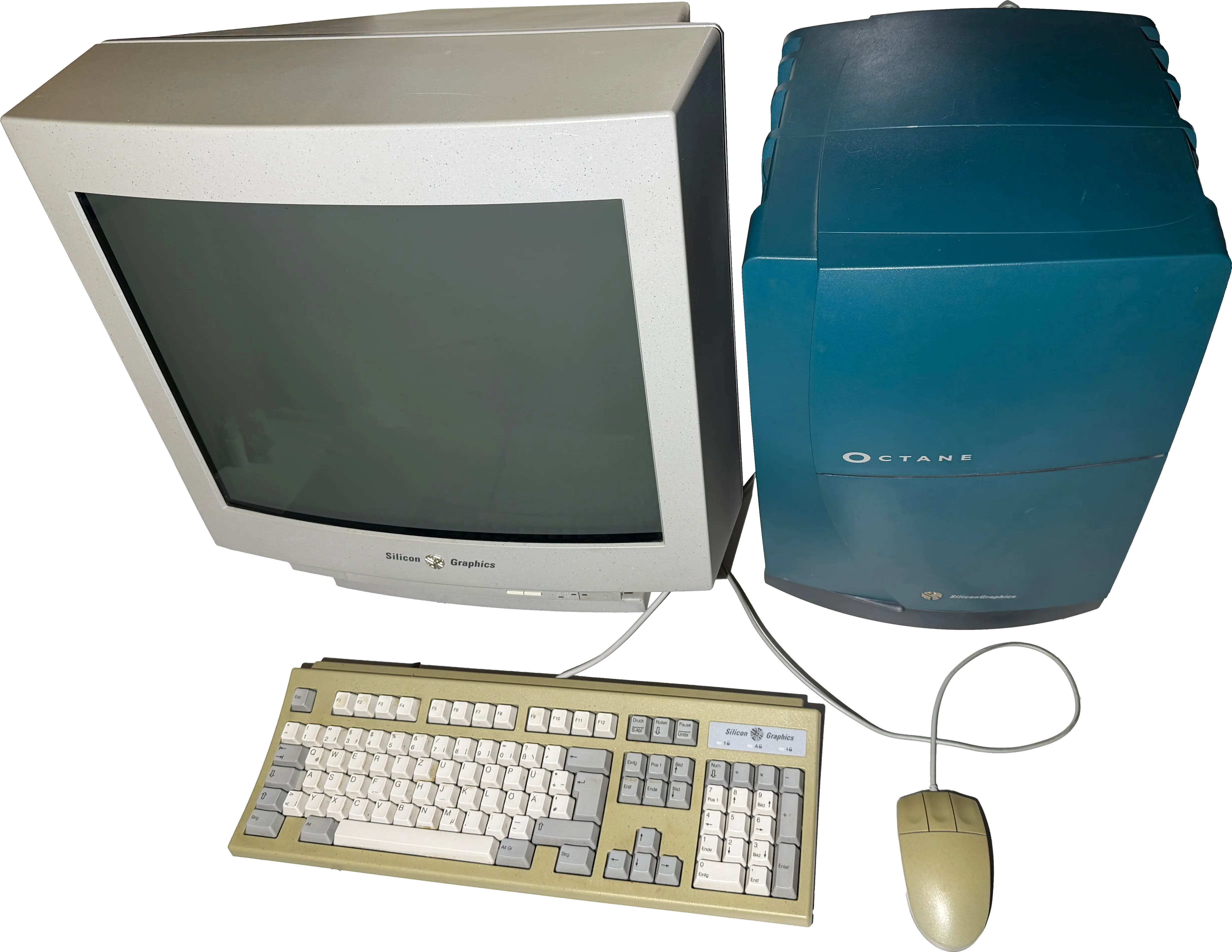 Octane mit SGI-Monitor, Tastatur und Maus